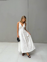 Vestido Bordado Arietta Off White