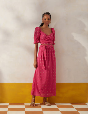 Vestido Two Way Bordado Elisângela Pink