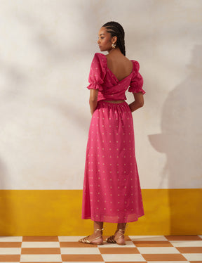 Vestido Two Way Bordado Elisângela Pink